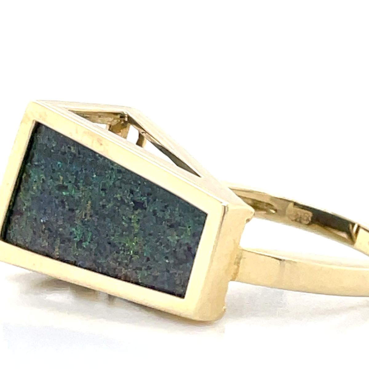 9K Yellow Gold 8.35ct Black Opal Ring