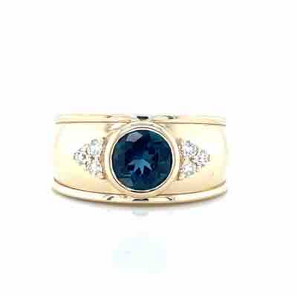 'Seraphina' 9k Yellow Gold 1.62ct London Blue Topaz & Diamonds Ring