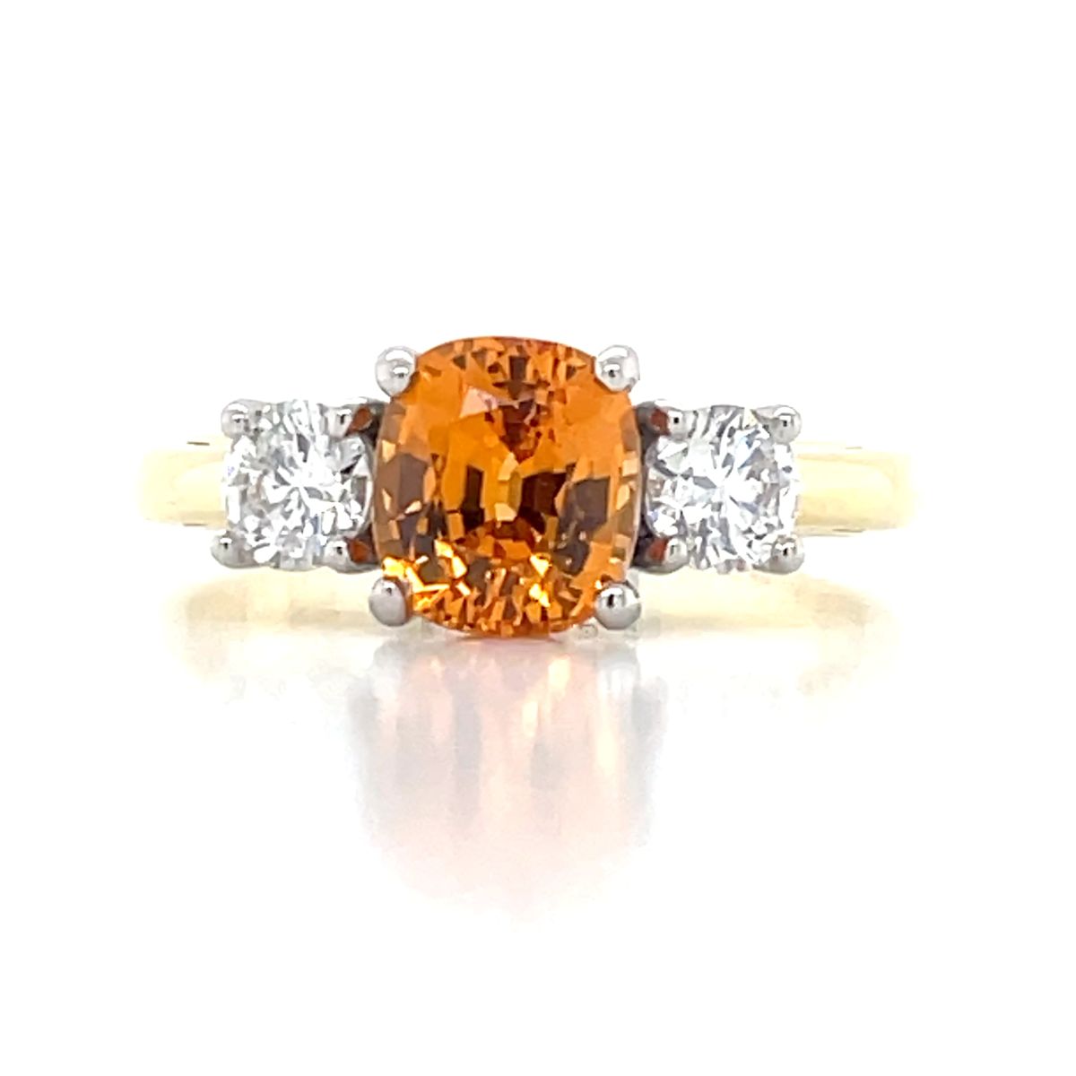'Elio' Platinum 1.87ct Spessartite Garnet & Diamonds Ring