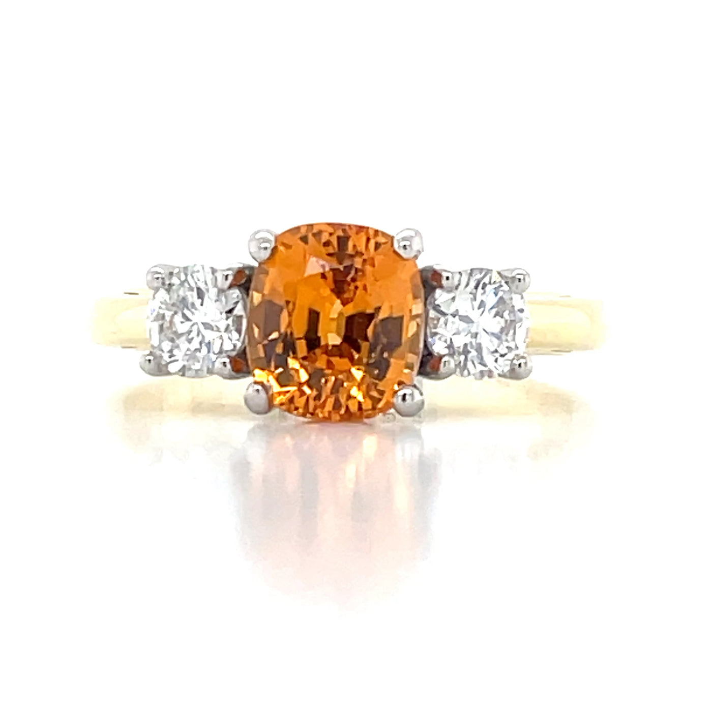 'Elio' Platinum 1.87ct Spessartite Garnet & Diamonds Ring