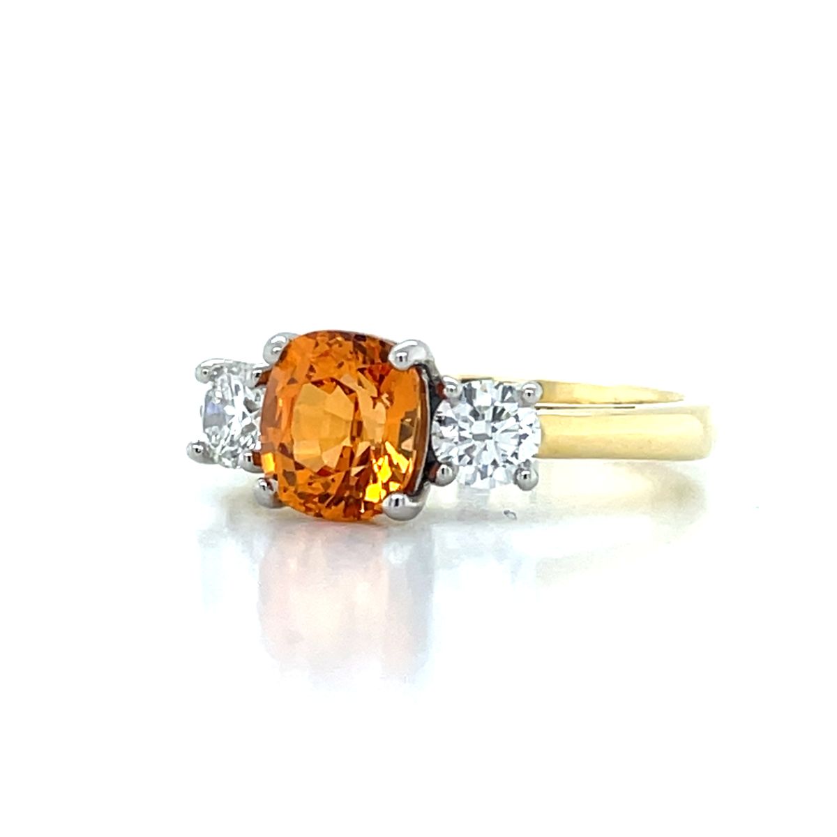 'Elio' Platinum 1.87ct Spessartite Garnet & Diamonds Ring