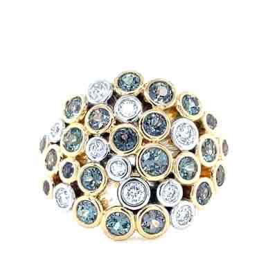 "Aurora" 18k Gold Alexandrite & Diamonds Ring