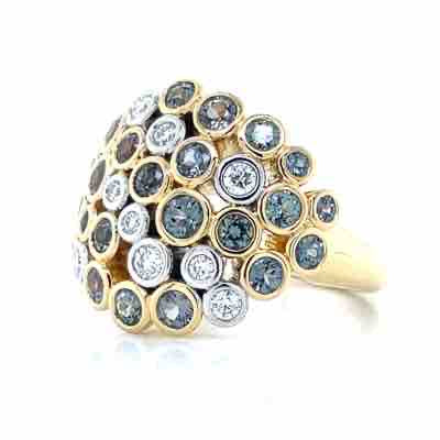 "Aurora" 18k Gold Alexandrite & Diamonds Ring