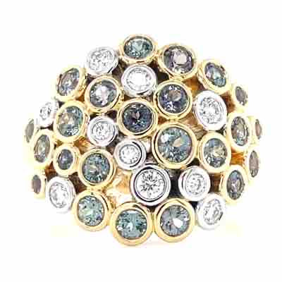 "Aurora" 18k Gold Alexandrite & Diamonds Ring