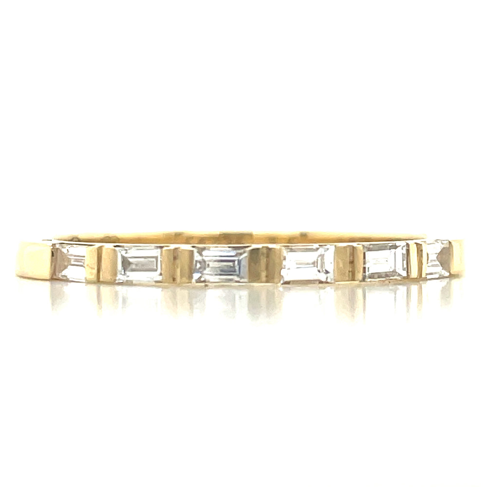 9k Yellow Gold G VS1 Baguette Diamonds Ring john-franich-jewellers-nz