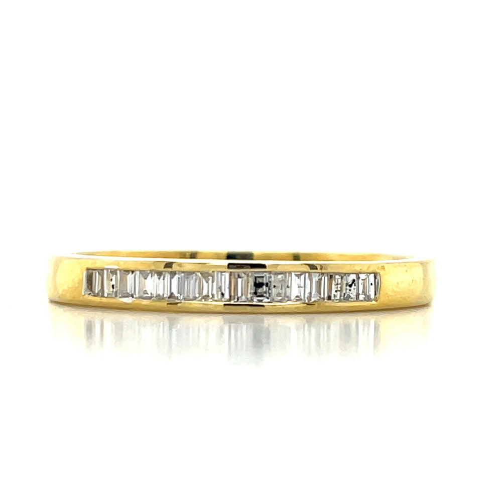 9k Yellow Gold 0.15ct Baguette Diamonds Ring