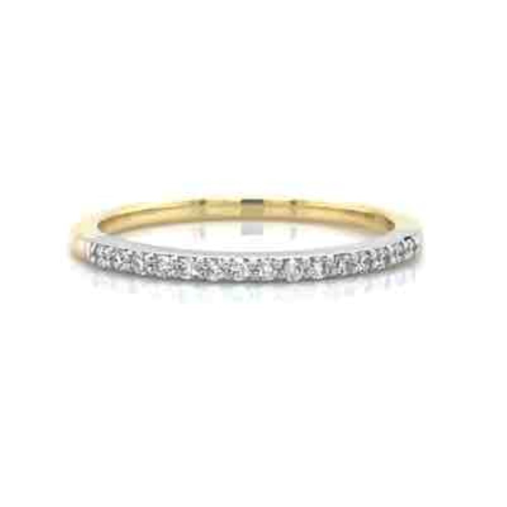 18K B/Tn 15=0.13ct G SI Diamond Ring