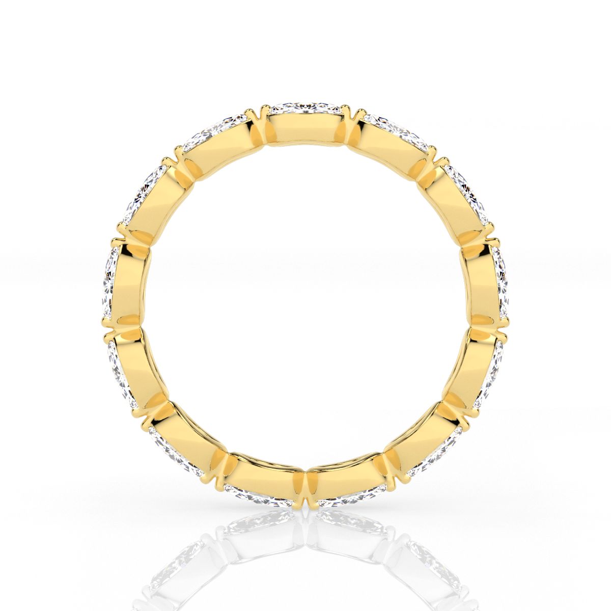 9k Yellow Gold 13=0.78ct EF/VS Lab Grown Marquise Diamonds Ring