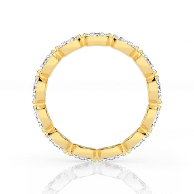 9k Yellow Gold 13=0.78ct EF/VS Lab Grown Marquise Diamonds Ring