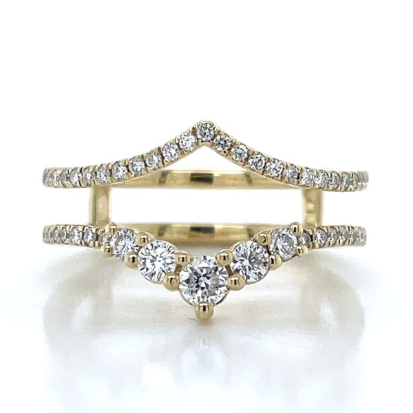 9k Yellow Gold Lab Grown Diamonds Double Ring