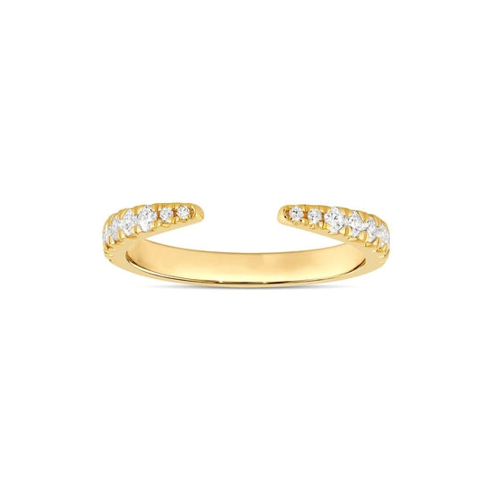 9k Yellow Gold Lab Grown Diamonds Reverse Tapered Open Top Ring