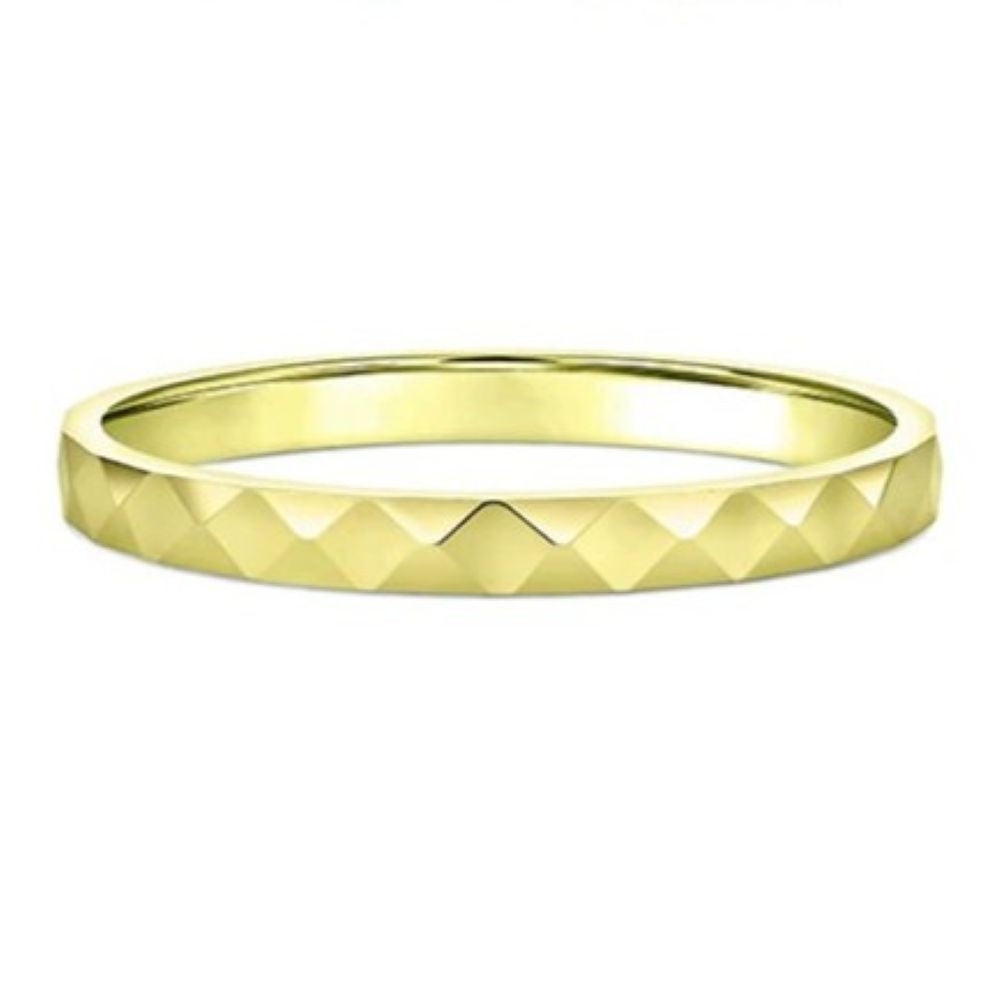9K Yellow Gold Diamond Cut Stacker Ring