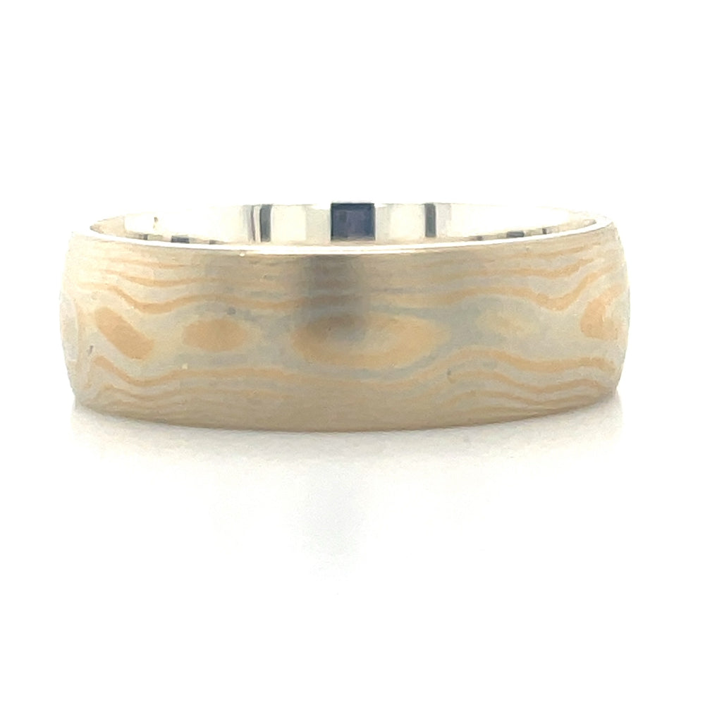 9k B/Tn Mokume Gane 7mm Band Ring