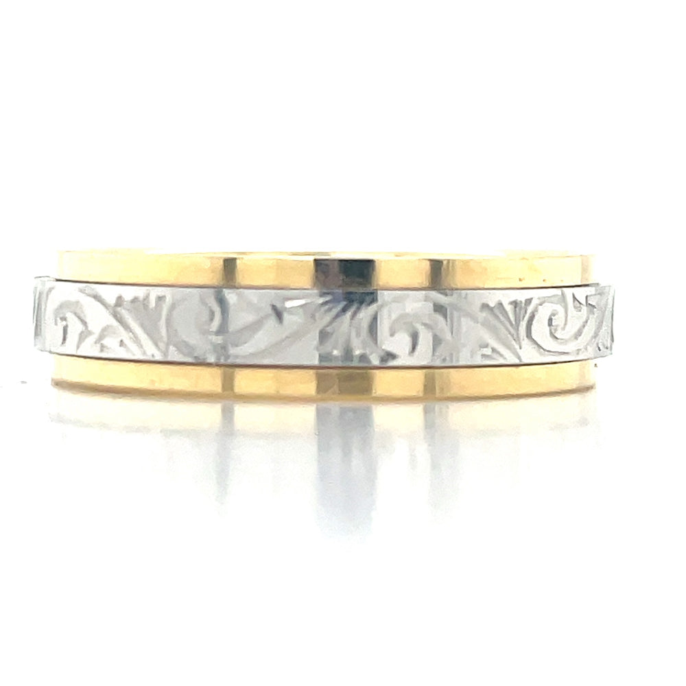 18k Yellow Gold & Platinum Wedding Ring