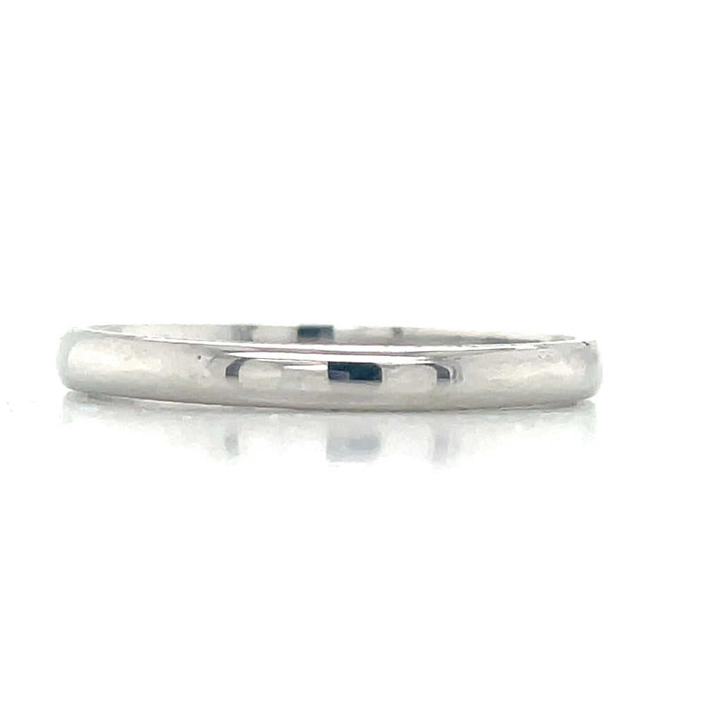 Platinum Half Round Band Ring