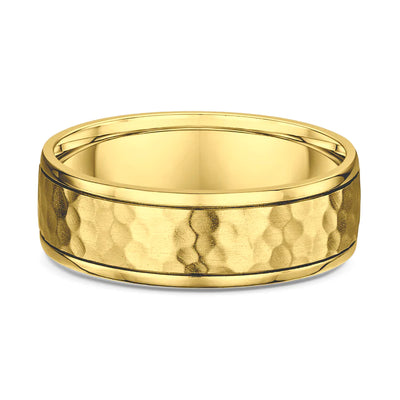 Dora 9k Yellow Gold Hammered Wedding Ring
