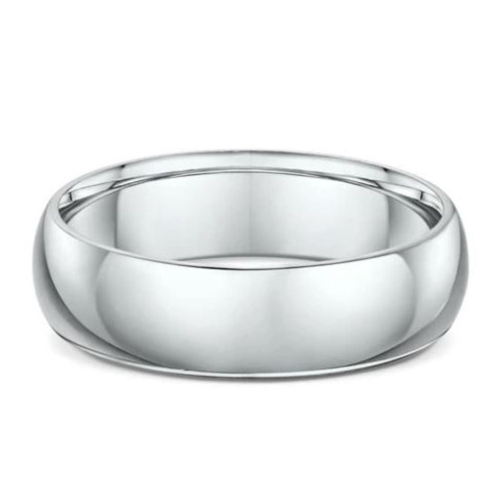 Dora Platinum Classic Half Round Wedding Ring