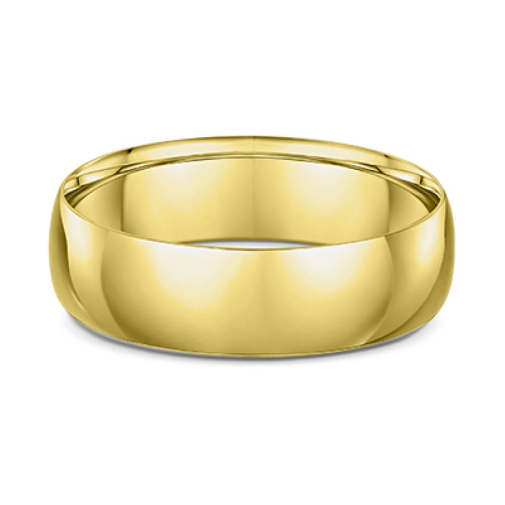 Dora 9K Yellow Gold Half Round Wedding Ring