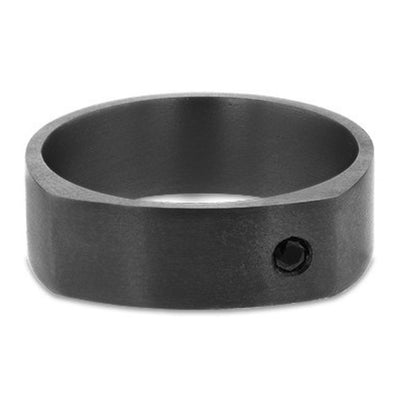 Tantalum 0.055ct Black Diamond Wedding Ring