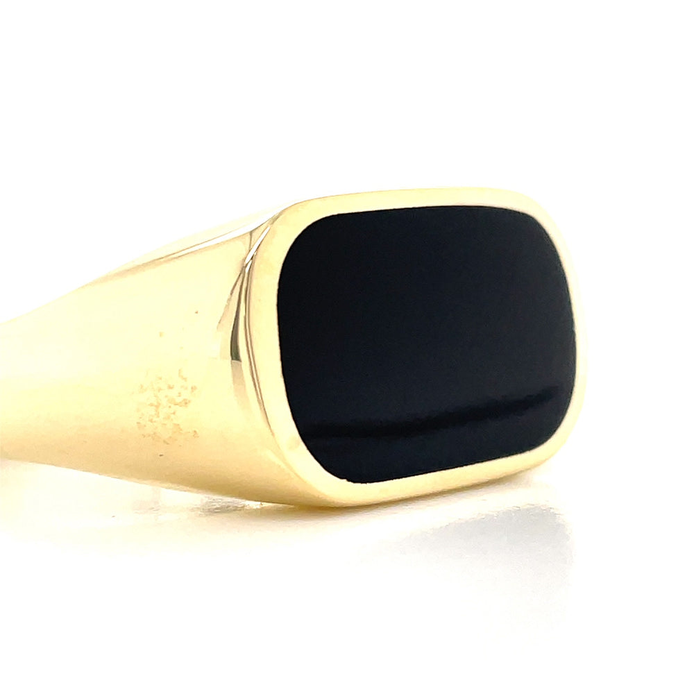 9K Yellow Gold Black Onyx Ring