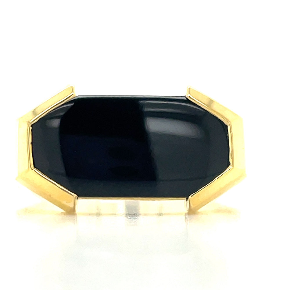 9k Yellow Gold Black Onyx Ring