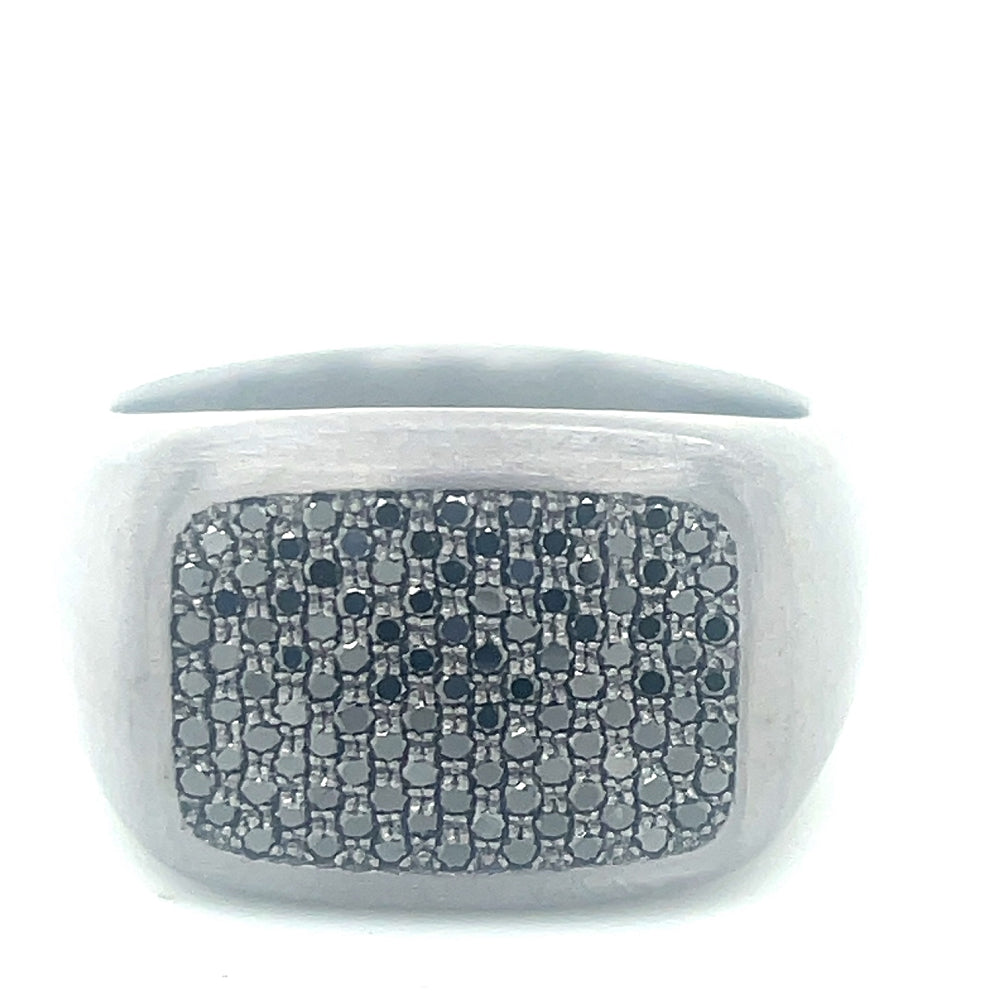 Dora Tantalum Pave Black Diamond 3D Ring john-franich-jewellers-nz