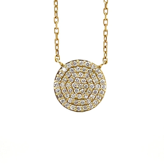 9k Yellow Gold 0.23ct Pave Diamond Pendant