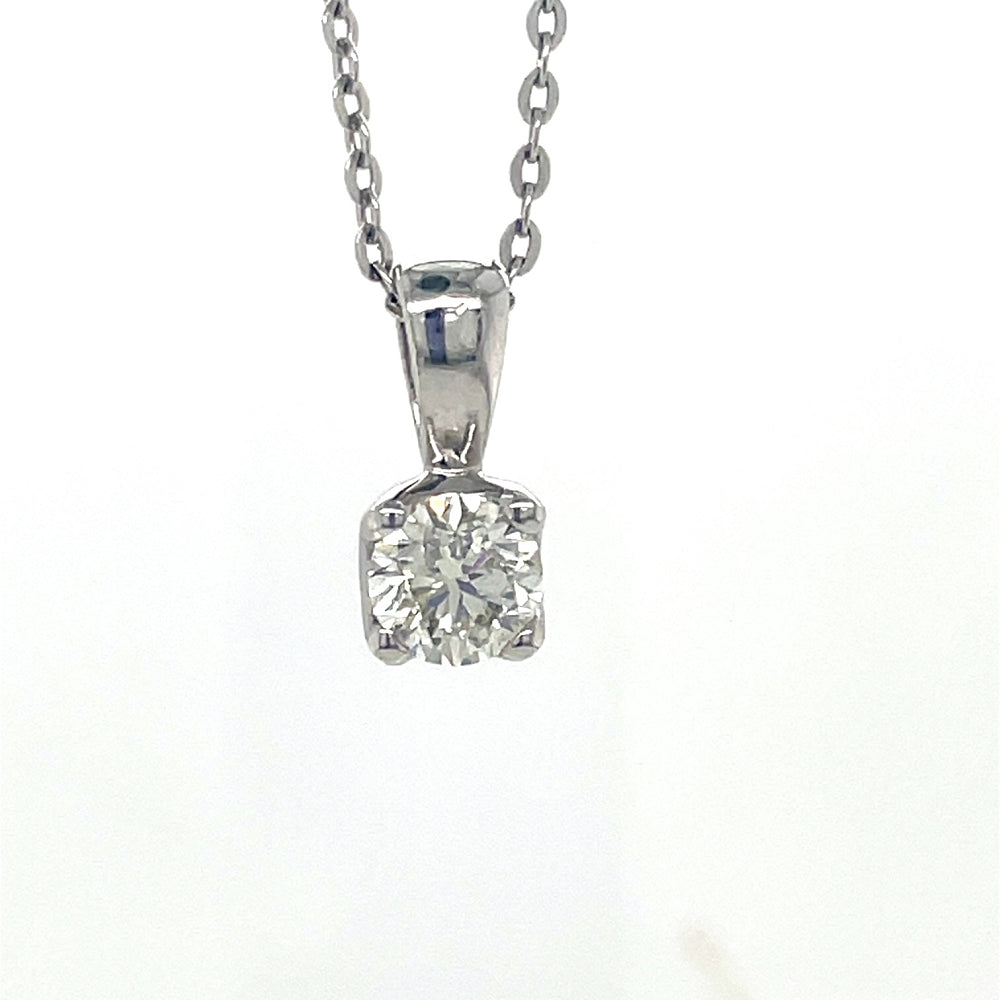 18k White Gold 0.50ct JK Diamond Pendant