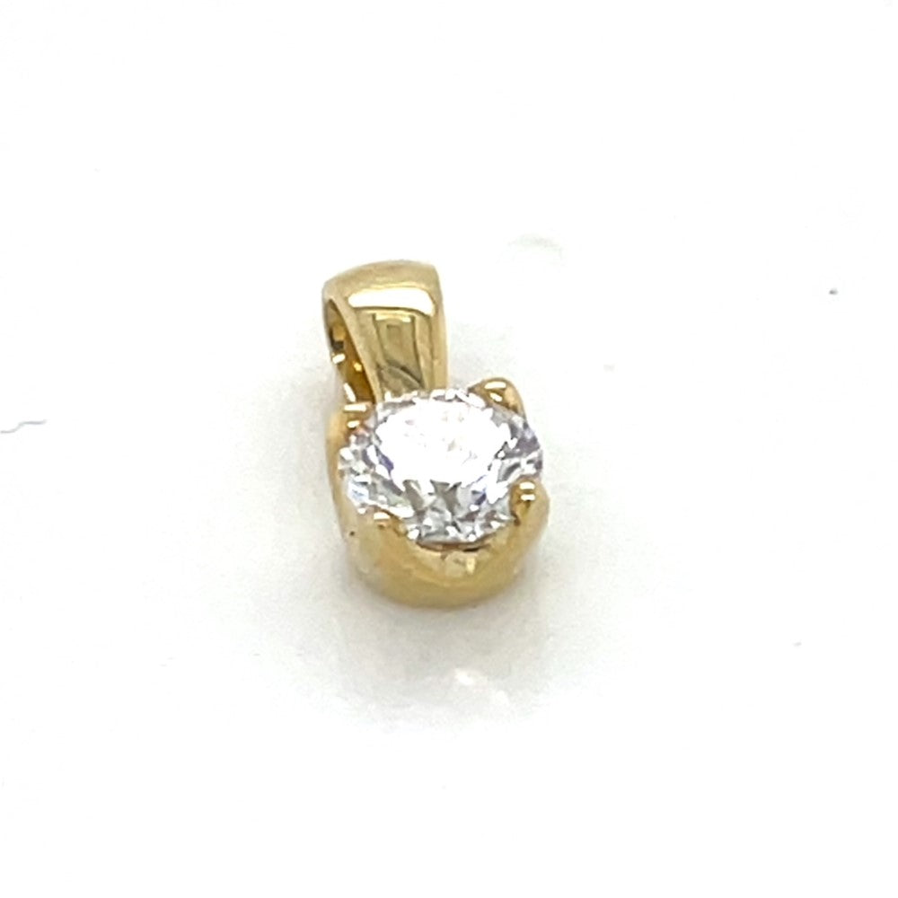 9K Yellow Gold 0.53ct Lab Grown Solitaire Diamond Pendant