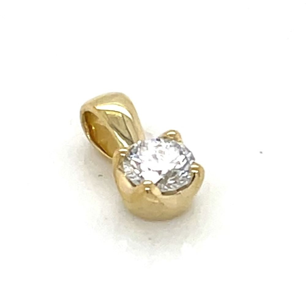 9K Yellow Gold 0.42ct Lab Grown Solitaire Diamond Pendant