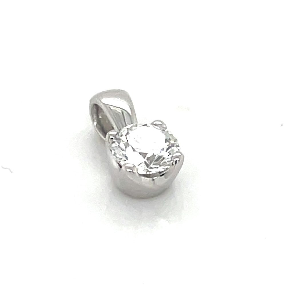 9K White Gold 0.42ct Lab Grown Solitaire Diamond Pendant