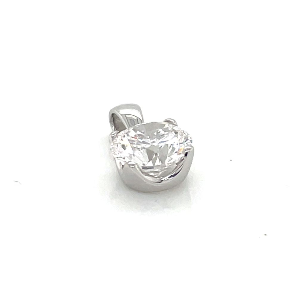 9K White Gold 2.30ct Lab Grown Solitaire Diamond Pendant