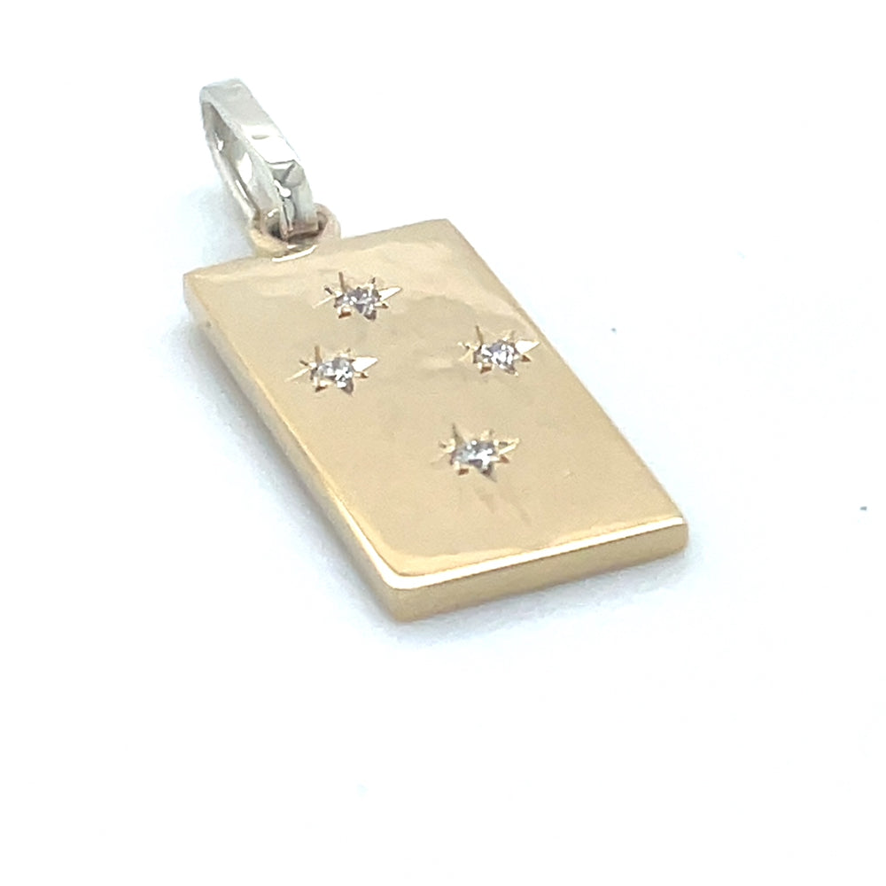 9k Yellow Gold Diamonds Southern Cross Pendant