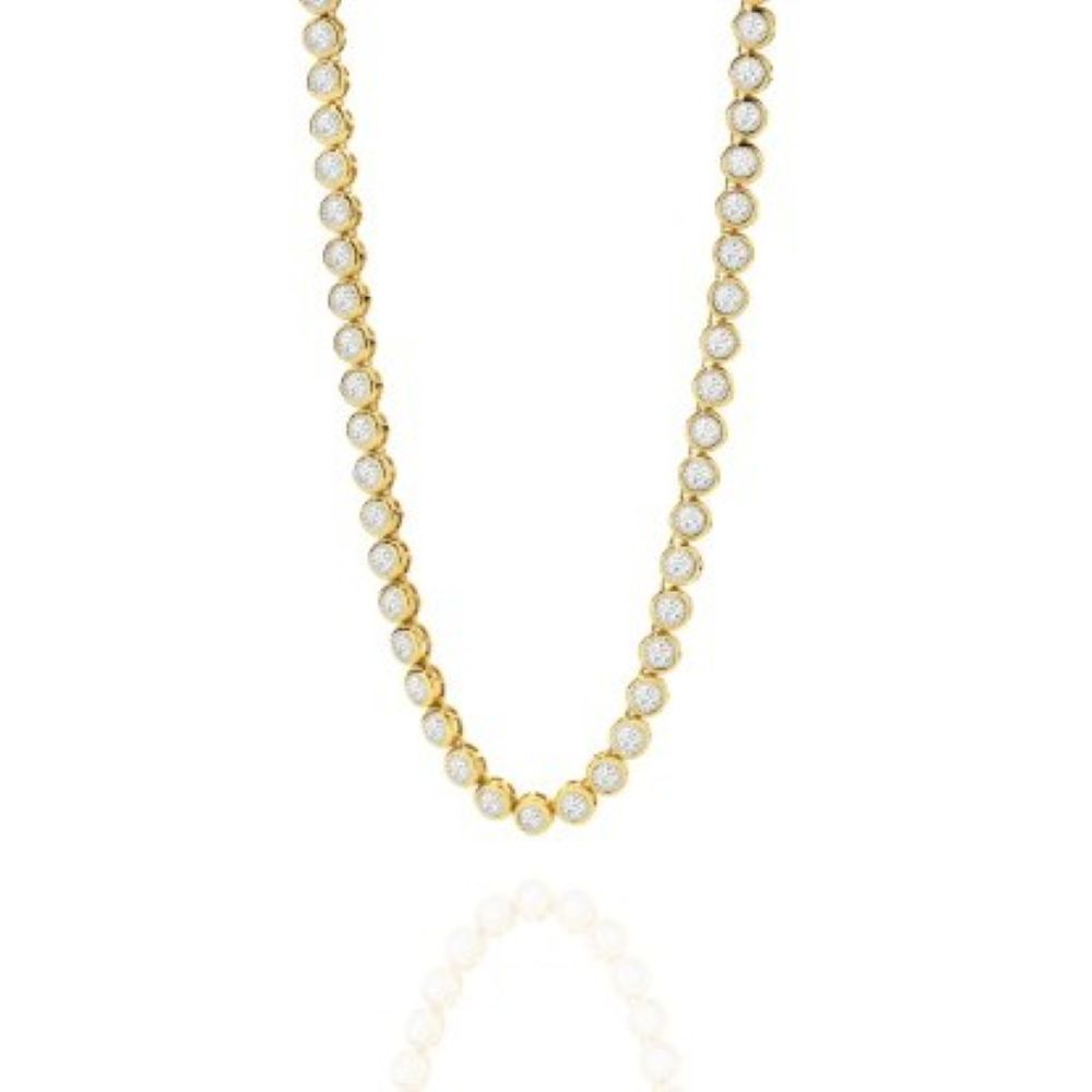 9K Yellow Gold 2.15ct Diamond Tennis Necklace