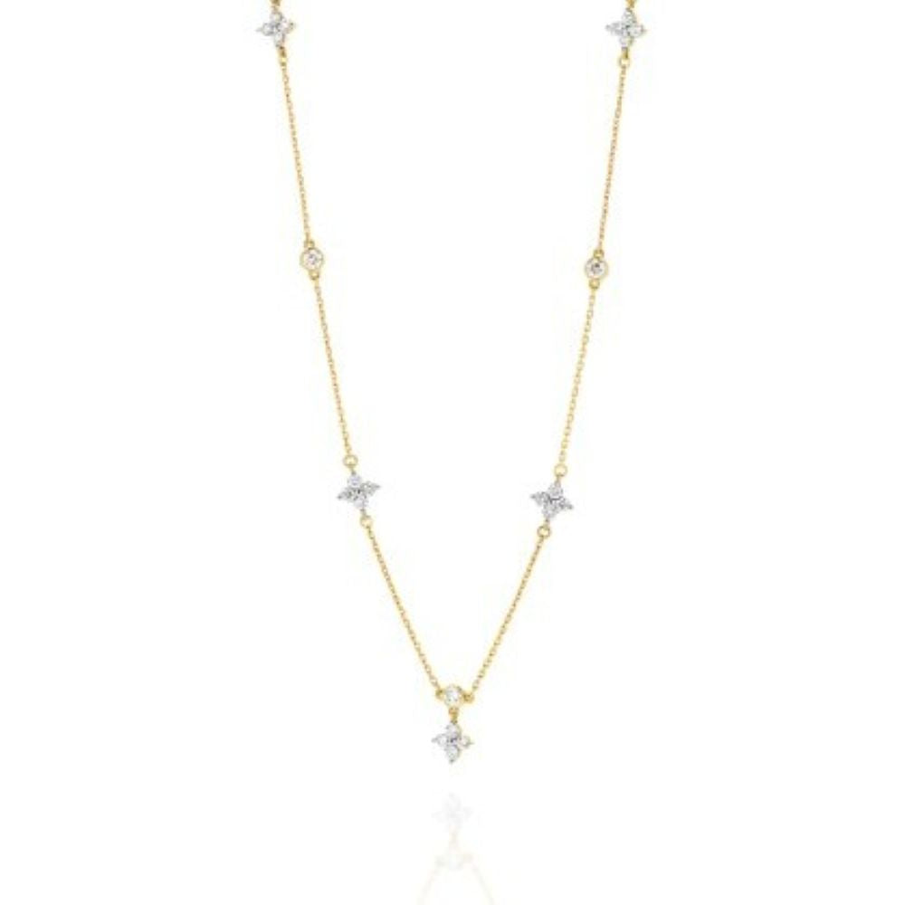 9K Yellow Gold 0.90ct Diamonds Necklace