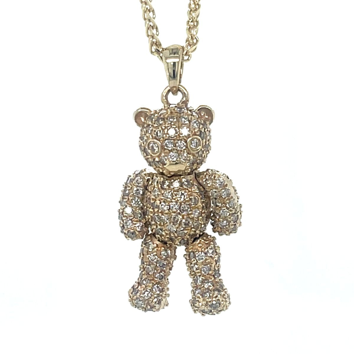9k Yellow Gold 2.00ct Diamonds Bear Charm Pendant