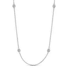9k White Gold 5=0.30ct Lab Grown Diamond Necklace