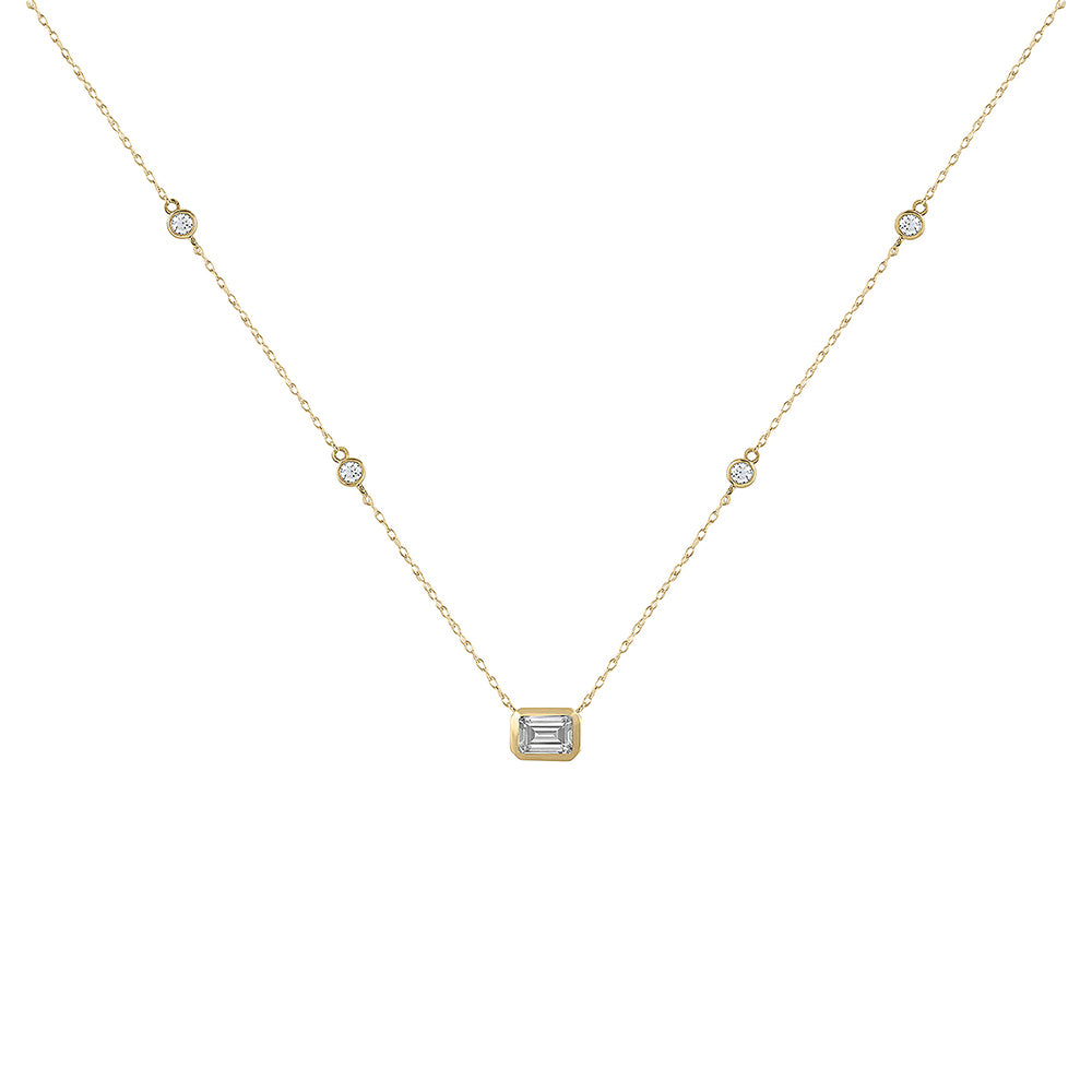 9k Yellow Gold 1ct Lab Grown Diamond Necklace