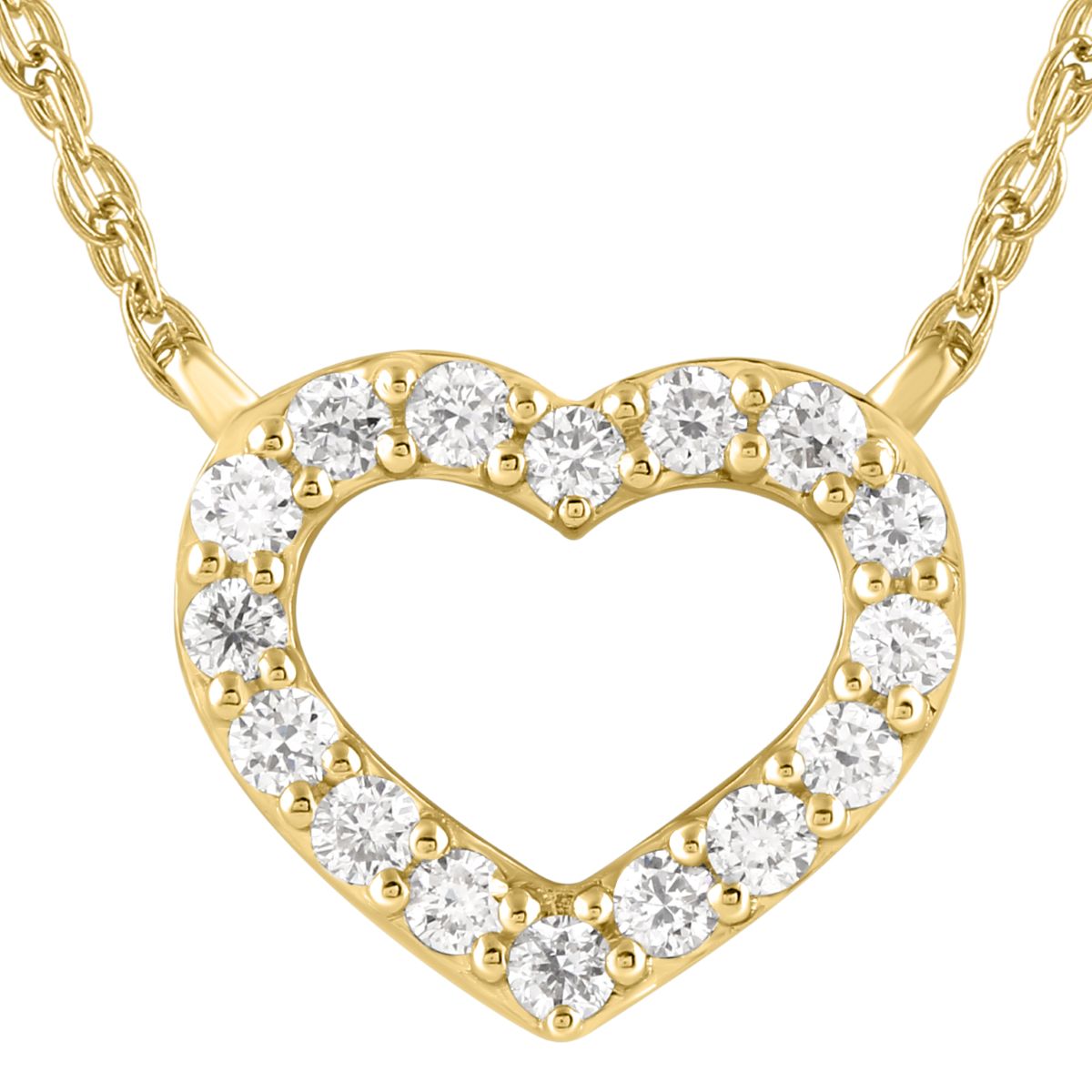 9k Yellow Gold 0.08ct Diamond Petite Heart Pendant