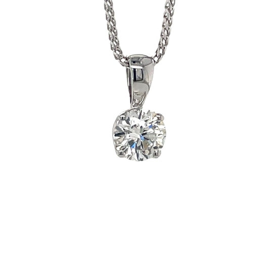 9k White Gold 1.03ct Lab Grown Diamond Pendant