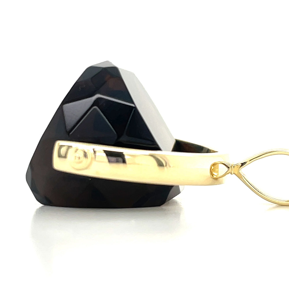 9k Yellow Gold Smokey Quartz Spinner Pendant