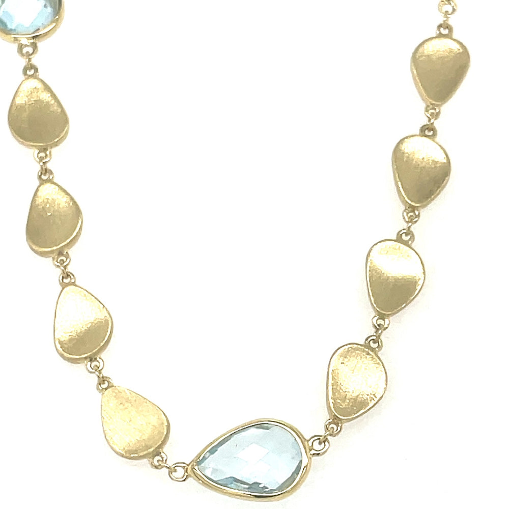 18k Yellow Gold Sky Blue Topaz Necklace john-franich-jewellers-nz