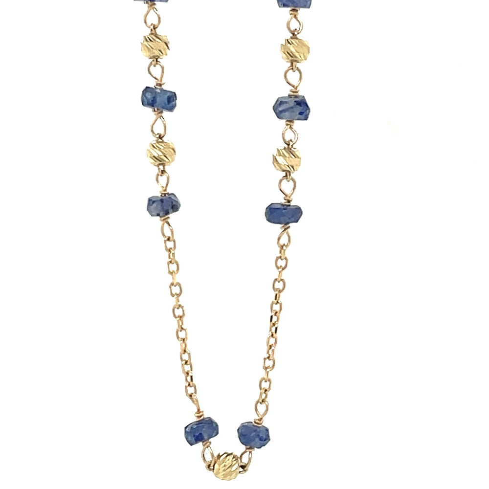 18k Yellow Gold Sapphires Necklace