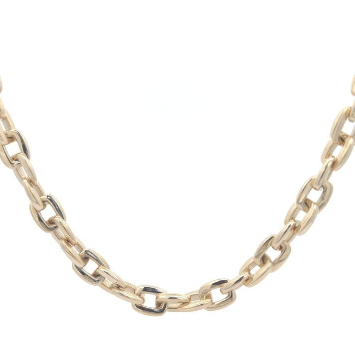 9K Yellow Gold Square Link Necklace