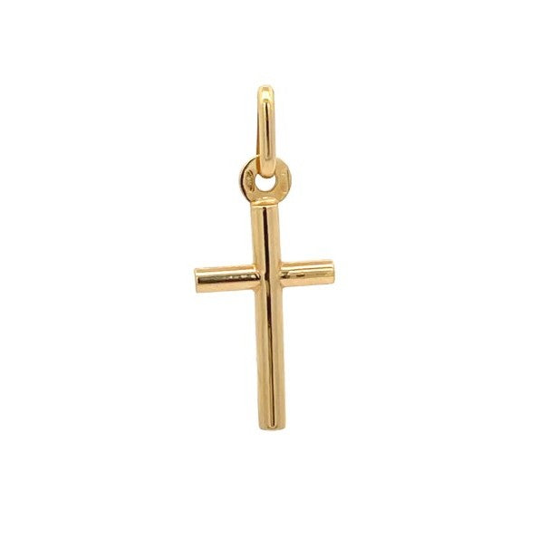 18K Yellow Gold Plain Cross