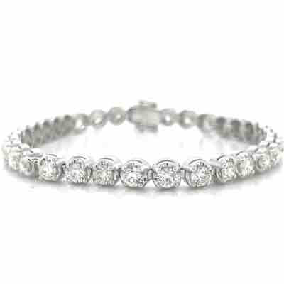 18k White Gold 5ct Diamonds Tennis Bracelet