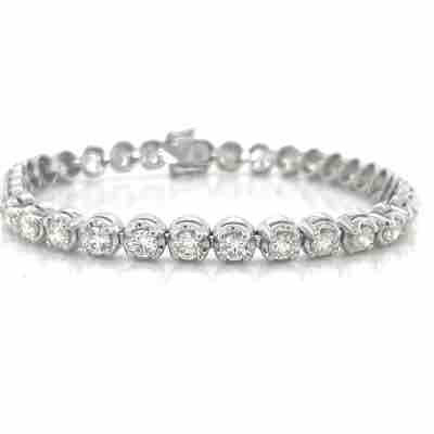 18k White Gold 10ct Diamond Tennis Bracelet