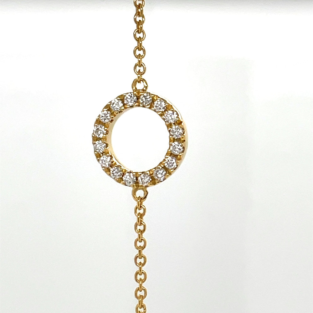 18k Yellow Gold Diamond Circle Bracelet