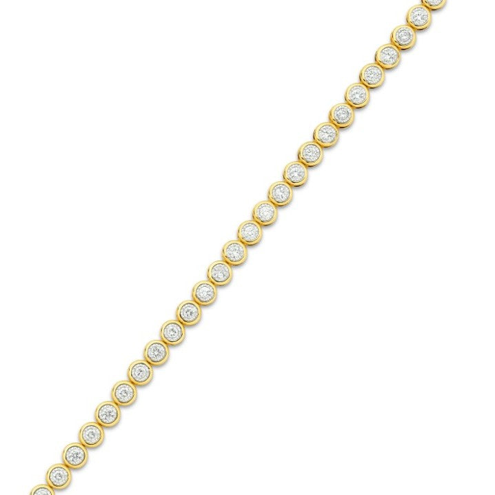 9K Yellow Gold Diamond Tennis Bracelet
