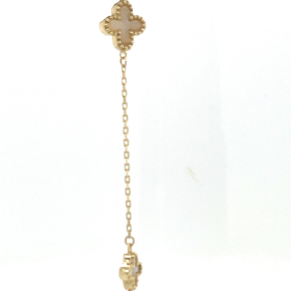 9K Yellow Gold MOP Flower Bracelet 19cm